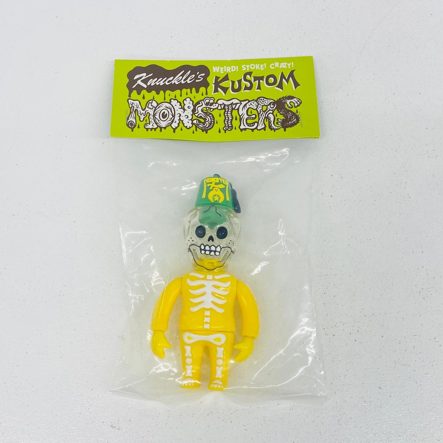 ソフビ人形 HEAD LOCK STUDIO KNUCKLE'S KUSTOM BONE HEAD 黄色 BONE HEAD 黄色 KNUCKLE'S KUSTOM【加古川物流】