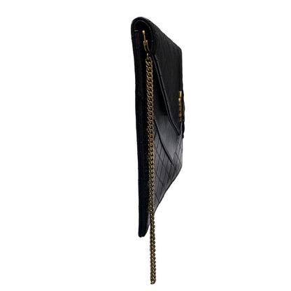 SAINT LAURENT | サンローラン ゲイビー ダブルフラップ チェーンポーチ ショルダーバッグ TGN685596・0623 マトラッセ チェーン付き ブラック【瀬戸大橋店】