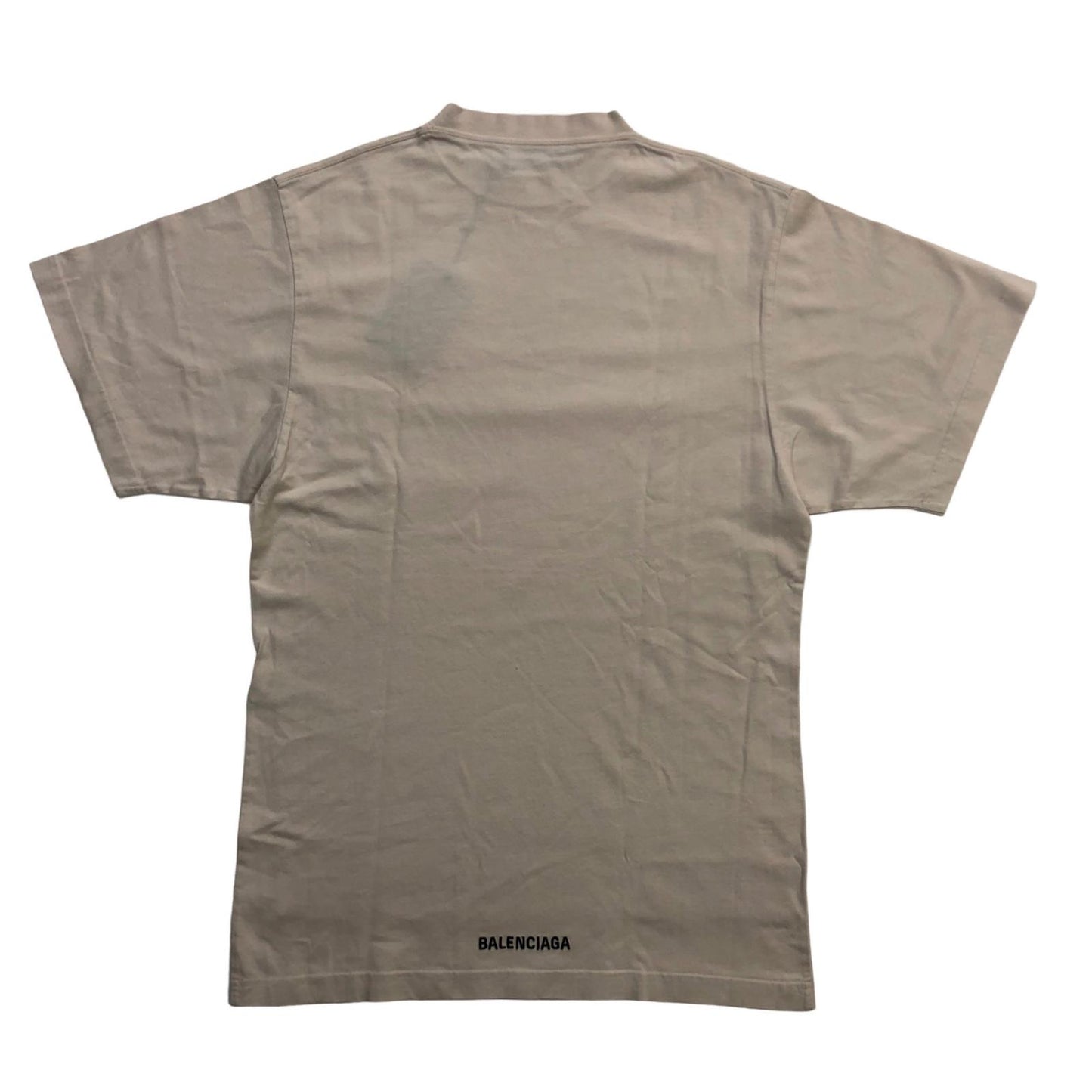 BALENCIAGA | バレンシアガ Hem Long T-Shirt Boxy Fit 半袖Ｔシャツ ベージュ【瀬戸大橋店】