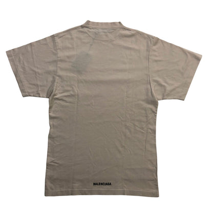 BALENCIAGA | バレンシアガ Hem Long T-Shirt Boxy Fit 半袖Ｔシャツ ベージュ【瀬戸大橋店】