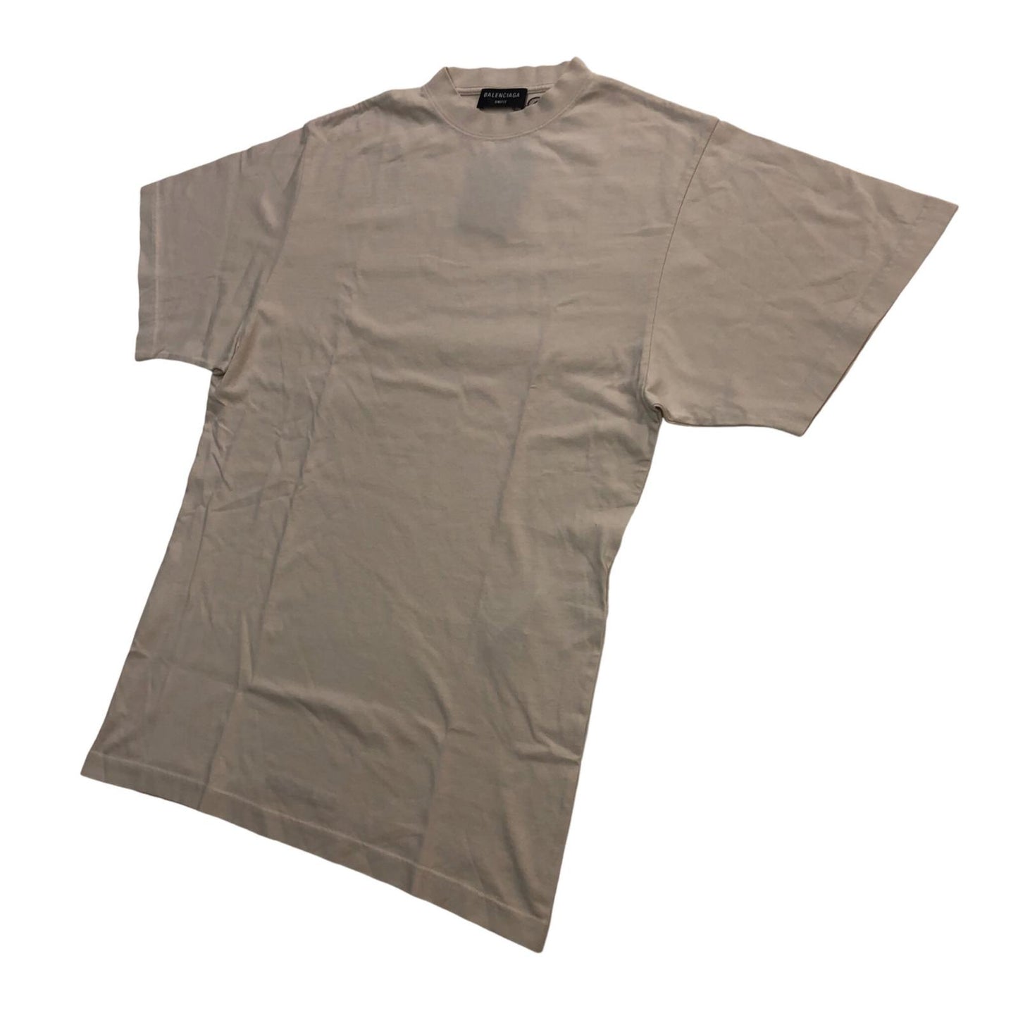 BALENCIAGA | バレンシアガ Hem Long T-Shirt Boxy Fit 半袖Ｔシャツ ベージュ【瀬戸大橋店】