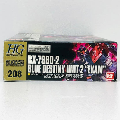プラモデル 1/144HGUCRX-79BD-2ブルーディスティニー2号機`EXAM`「機動戦士ガンダム外伝THEBLUEDESTINY」 RX-79BD-1ブルーディスティニー1号機 EXAM HG【加古川物流】