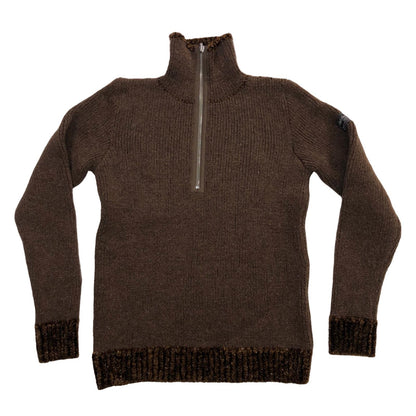 RAF SIMONS | ラフシモンズ double layered fishermen dsweater with short zip ニット ブラウン サイズ：S【瀬戸大橋店】