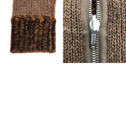 RAF SIMONS | ラフシモンズ double layered fishermen dsweater with short zip ニット ブラウン サイズ：S【瀬戸大橋店】