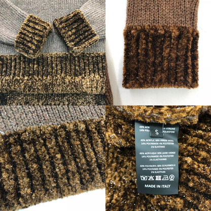 RAF SIMONS | ラフシモンズ double layered fishermen dsweater with short zip ニット ブラウン サイズ：S【瀬戸大橋店】