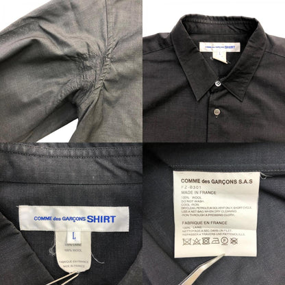 COMME des GARCONS SHIRT | コムデギャルソンシャツ Fine Wool Suit 長袖シャツ ブラック サイズ：L【瀬戸大橋店】