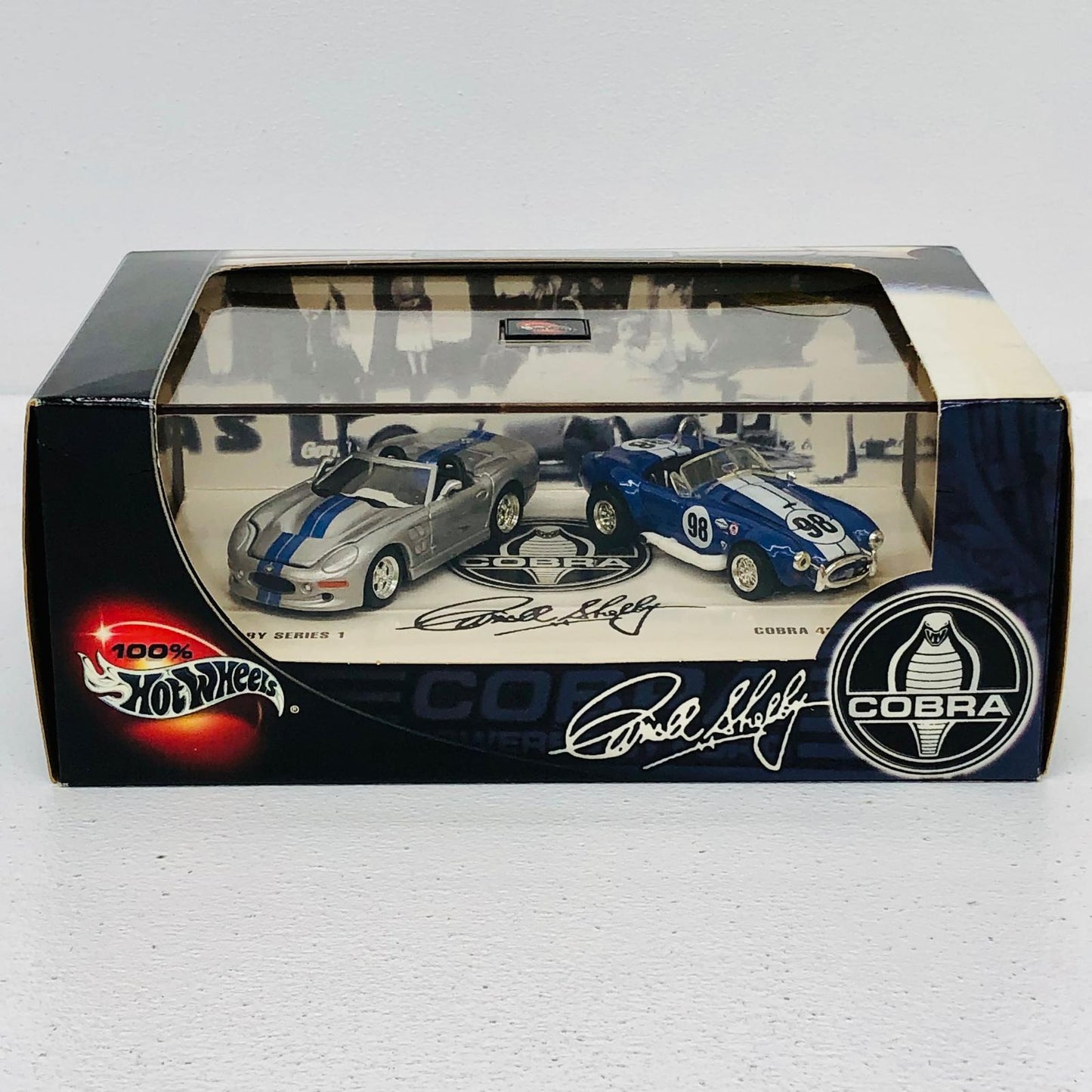 おもちゃ・玩具 1/64SHELBYSERIES1(シルバー×ブルー)＆COBRA427S/C#98(ブルー×ホワイト)「CarrollShelbyCobra/HotWheels」[53810] SHELBYSERIES1 1/64スケール 53810【加古川物流】
