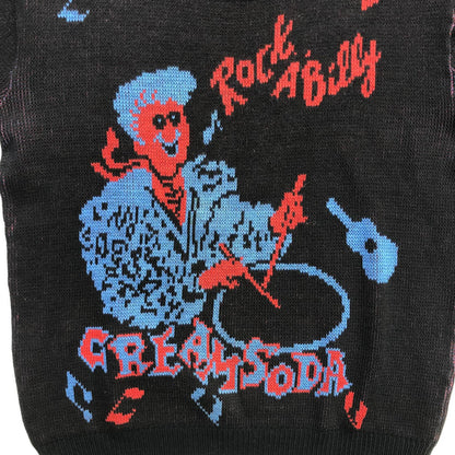 CREAM SODA | クリームソーダ ジャガードセーター ROCK-A-BILLY ニット 80'S ブラック【瀬戸大橋店】