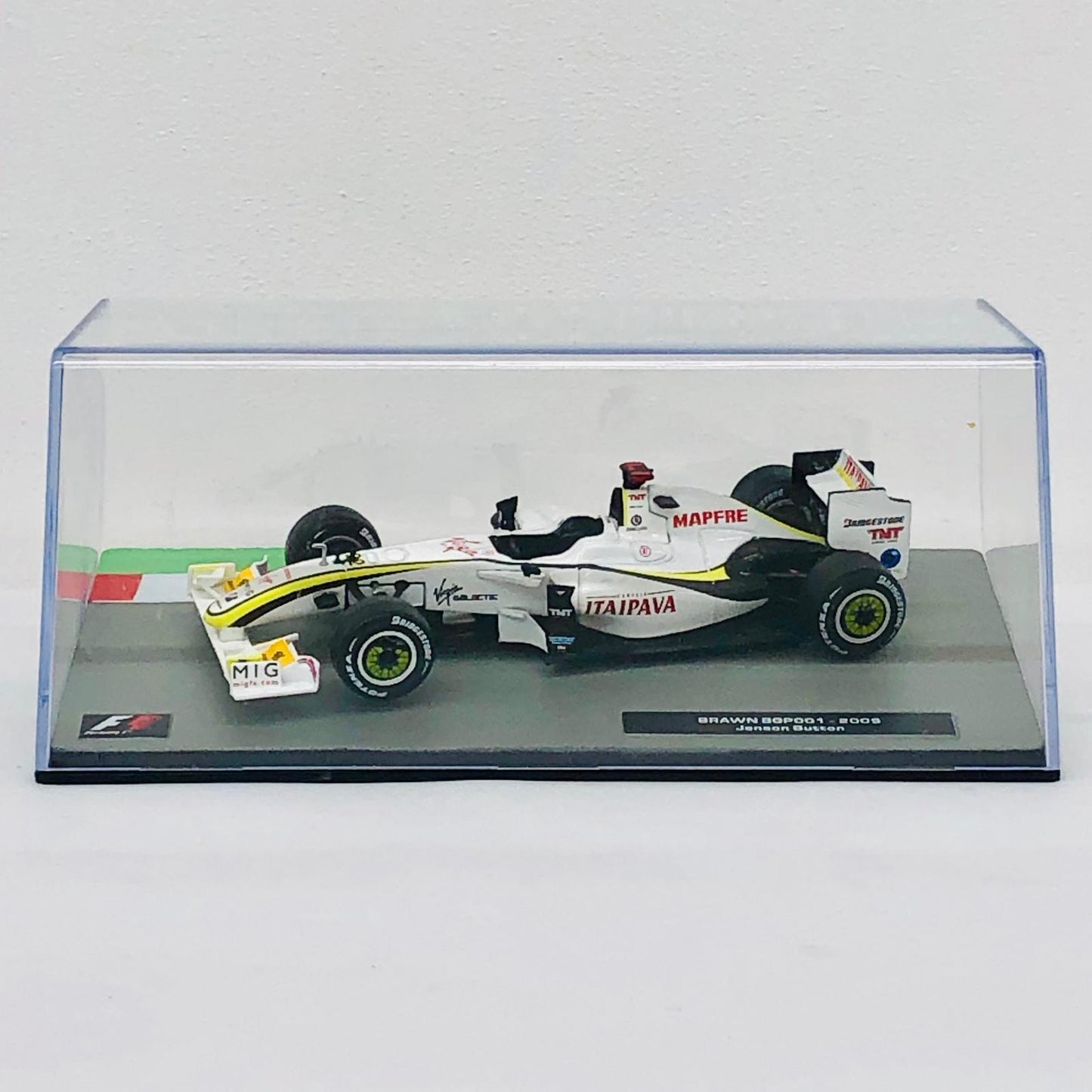 おもちゃ・玩具 [単品] 1/43 ブラウン BGP001 2009 ITAIVPAVA(ホワイト×イエロー) 「F1マシンコレクション全国版」 第23号同梱品 ブラウン BGP001 2009 ITAIVPAVA 1/43スケール 23【加古川物流】