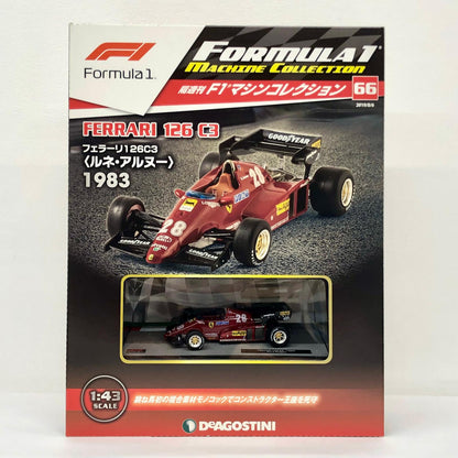 おもちゃ・玩具 [単品] 1/43 FERRARI 126 C3 1983 Agip #28(レッド) 「F1マシンコレクション全国版 第66号」 同梱品 FERRARI 126 C3 1983 Agip #28 1/43スケール 66【加古川物流】