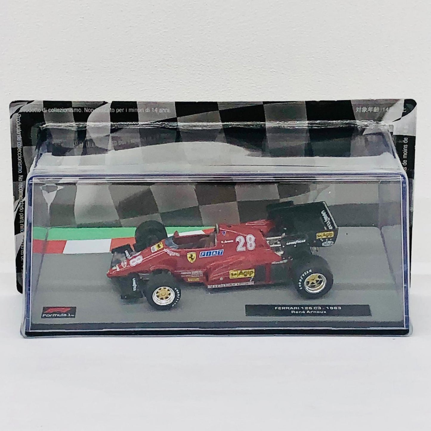 おもちゃ・玩具 [単品] 1/43 FERRARI 126 C3 1983 Agip #28(レッド) 「F1マシンコレクション全国版 第66号」 同梱品 FERRARI 126 C3 1983 Agip #28 1/43スケール 66【加古川物流】
