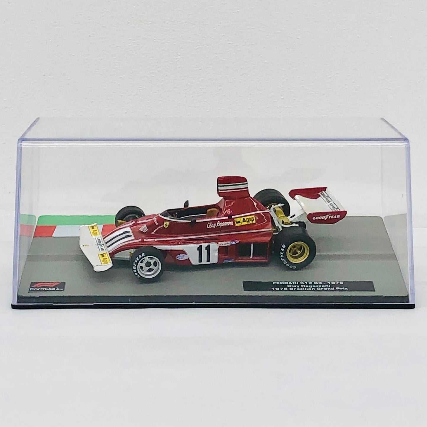 おもちゃ・玩具 [単品] 1/43 FERRARI 312 B3 1975 Brazilian Grand Prix Agip #11(レッド×シルバー×ホワイト) 「F1マシンコレクション全国版」 第53号同梱品 FERRARI 312 B3 1975 Brazilian Grand Prix Agip #11 1/43スケール 53【加古川物流】