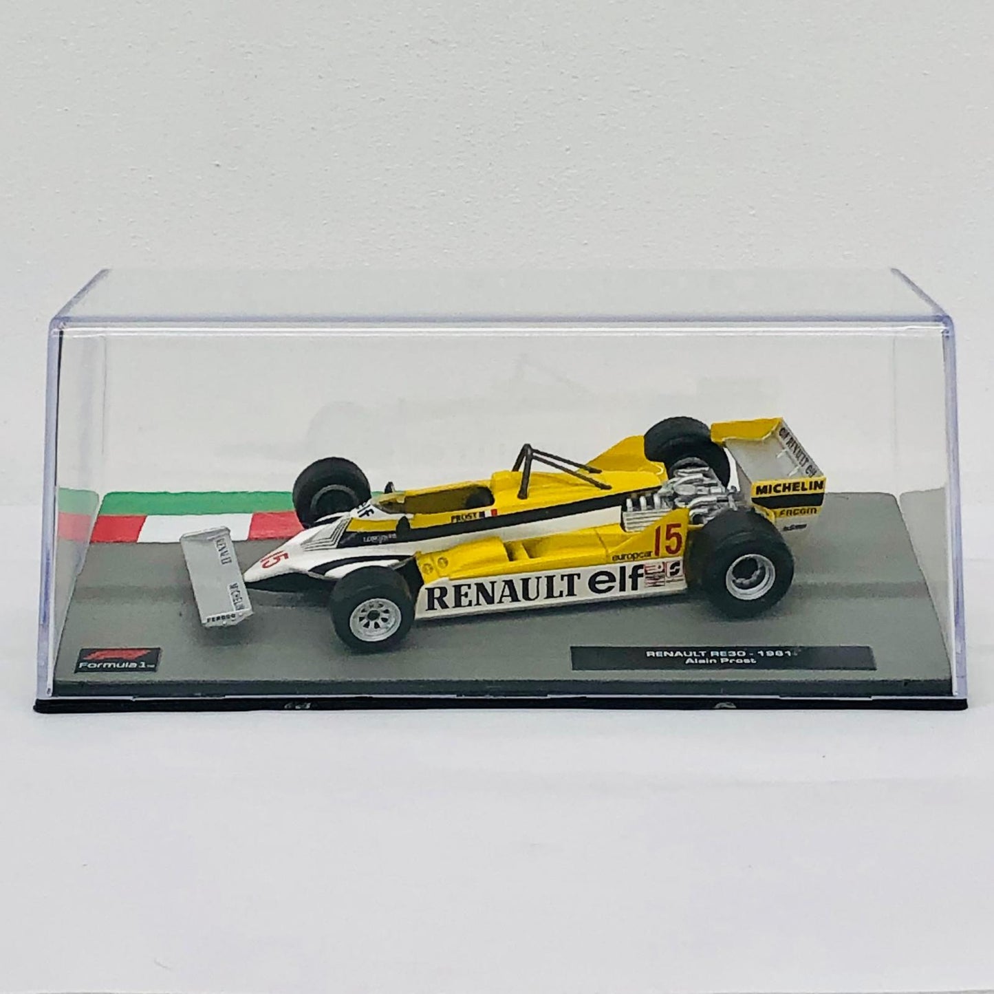 おもちゃ・玩具 [単品] 1/43 RENAULT RE30 1981 elf #15(イエロー×ホワイト) 「F1マシンコレクション全国版」 第131号同梱品 RENAULT RE30 1981 elf #15 1/43スケール 131【加古川物流】