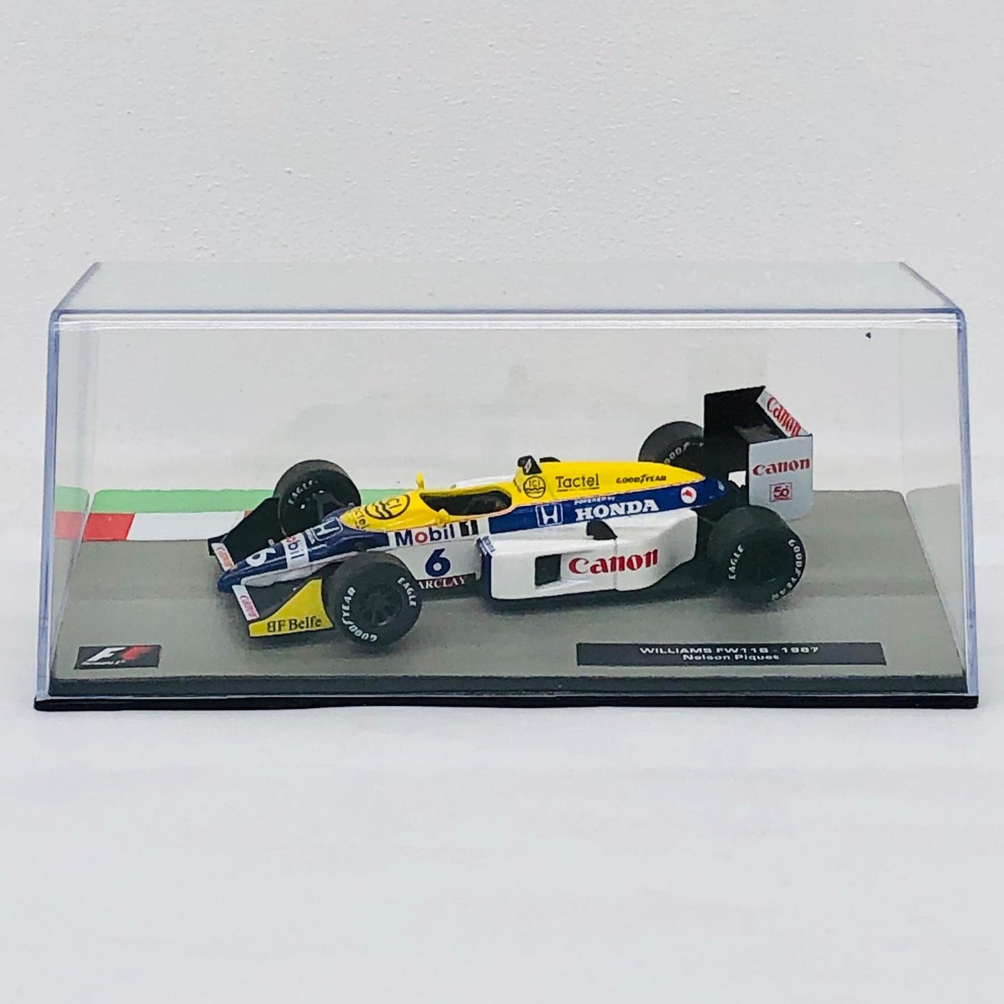 おもちゃ・玩具 [単品] 1/43 WILLIAMS FW11B 1987 Nelson Piquet Canon #6(イエロー×ホワイト×ブルー) 「F1マシンコレクション全国版」 第17号同梱品 WILLIAMS FW11B 1987 #6 1/43スケール 17【加古川物流】