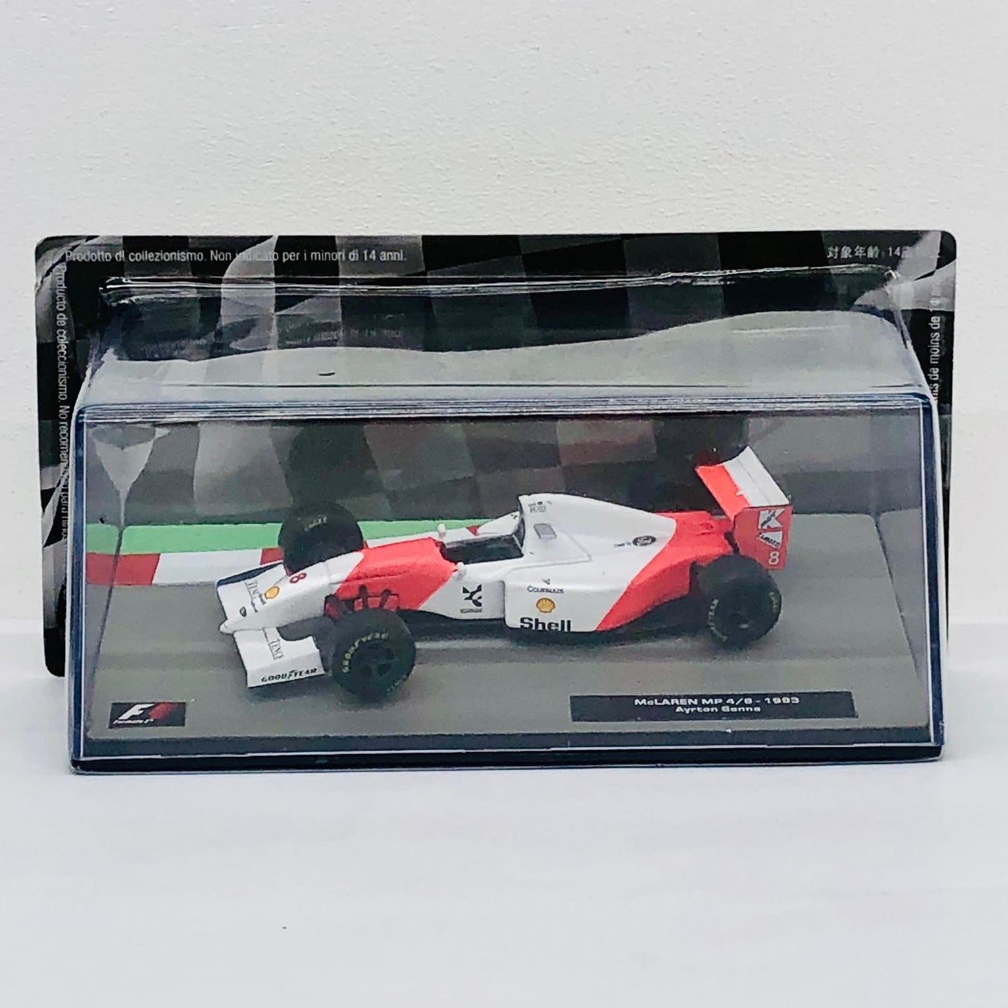 おもちゃ・玩具 [単品] 1/43 McLAREN MP 4/8-1993 Ayrtin Senna Shell #8(ホワイト×レッド) 「F1マシンコレクション全国版」 第19号同梱品 McLAREN MP 4/8-1993 Ayrtin Senna Shell #8 1/43スケール 19【加古川物流】