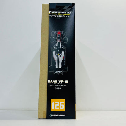 おもちゃ・玩具 [単品] 1/43 HAAS VF-18 #20 2018 ケビン・マグヌッセン(ホワイト×ブラック×レッド) 「F1マシンコレクション全国版 126」 同梱品 HAAS VF-18 #20 2018 第126号同梱品【加古川物流】