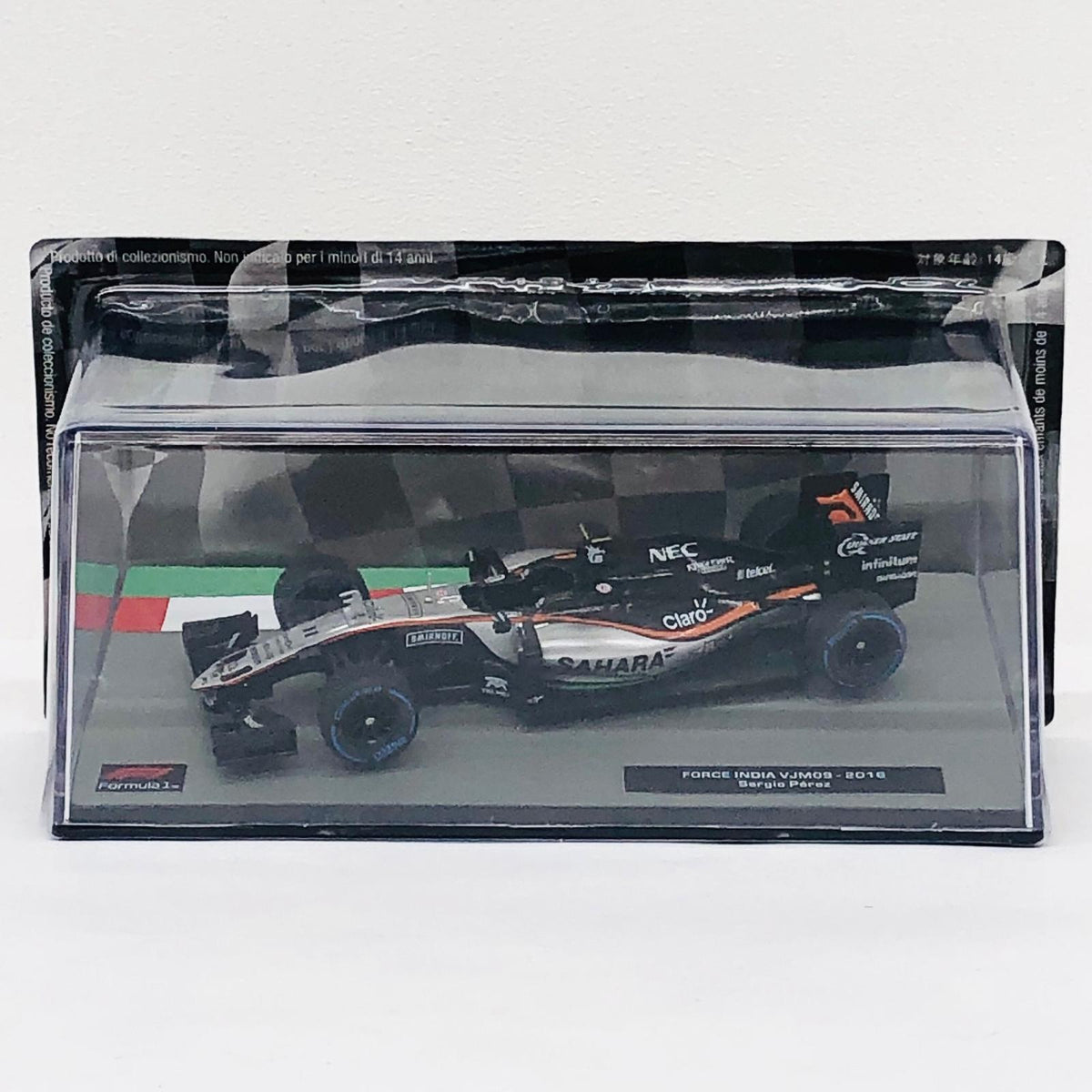 おもちゃ・玩具 [単品] 1/43 FORCE INDIA VJM09 2016 #11 セルジオ・ペレス(ブラック×シルバー×オレンジ) 「F1マシンコレクション全国版 140」 同梱品 FORCE INDIA VJM09 2016 #11 第140号同梱品【加古川物流】