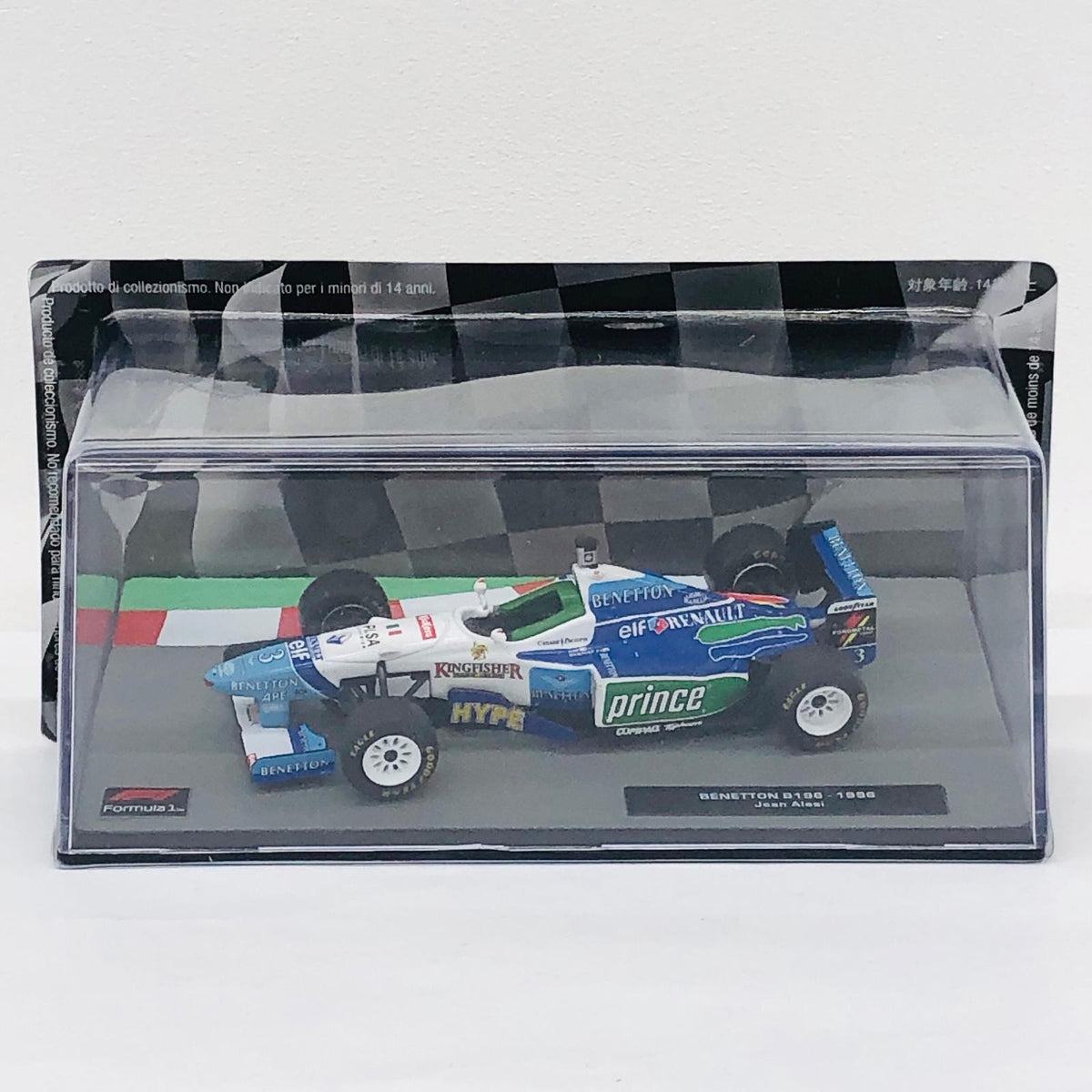 おもちゃ・玩具 [単品] 1/43 BENETTON B196 1996 elf #3(ホワイト×ブルー×グリーン) 「F1マシンコレクション全国版 第93号」 同梱品 BENETTON B196 1996 elf #3 1/43スケール 第93号同梱品【加古川物流】