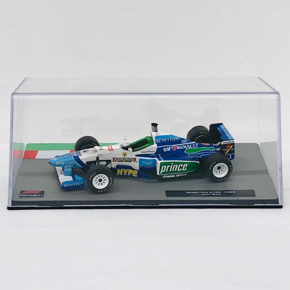 おもちゃ・玩具 [単品] 1/43 BENETTON B196 1996 elf #3(ホワイト×ブルー×グリーン) 「F1マシンコレクション全国版 第93号」 同梱品 BENETTON B196 1996 elf #3 1/43スケール 第93号同梱品【加古川物流】