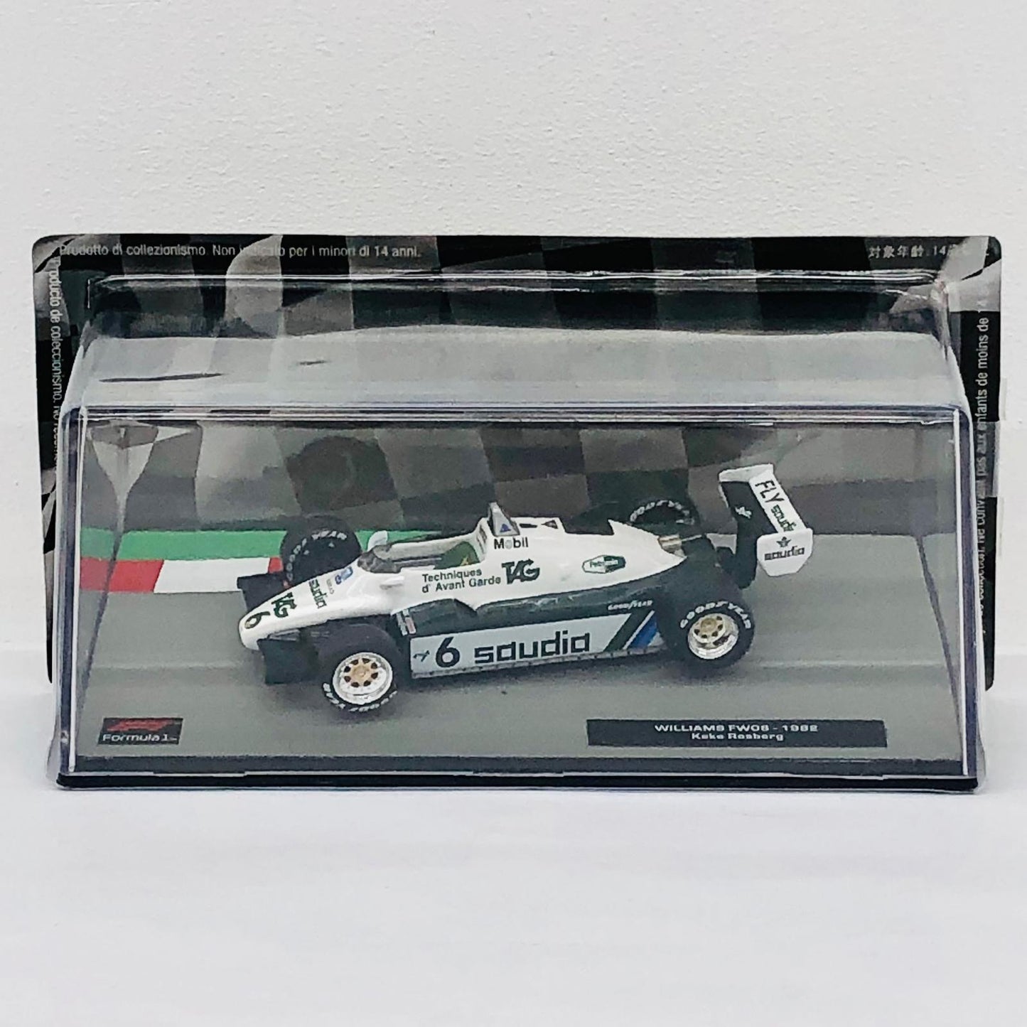 おもちゃ・玩具 [単品] 1/43 WILLIAMS FW08 1982 Keke Rosberg #6(ホワイト×グリーン) 「F1マシンコレクション全国版 128」 同梱品 WILLIAMS FW08 1982 #6 1/43スケール 128【加古川物流】
