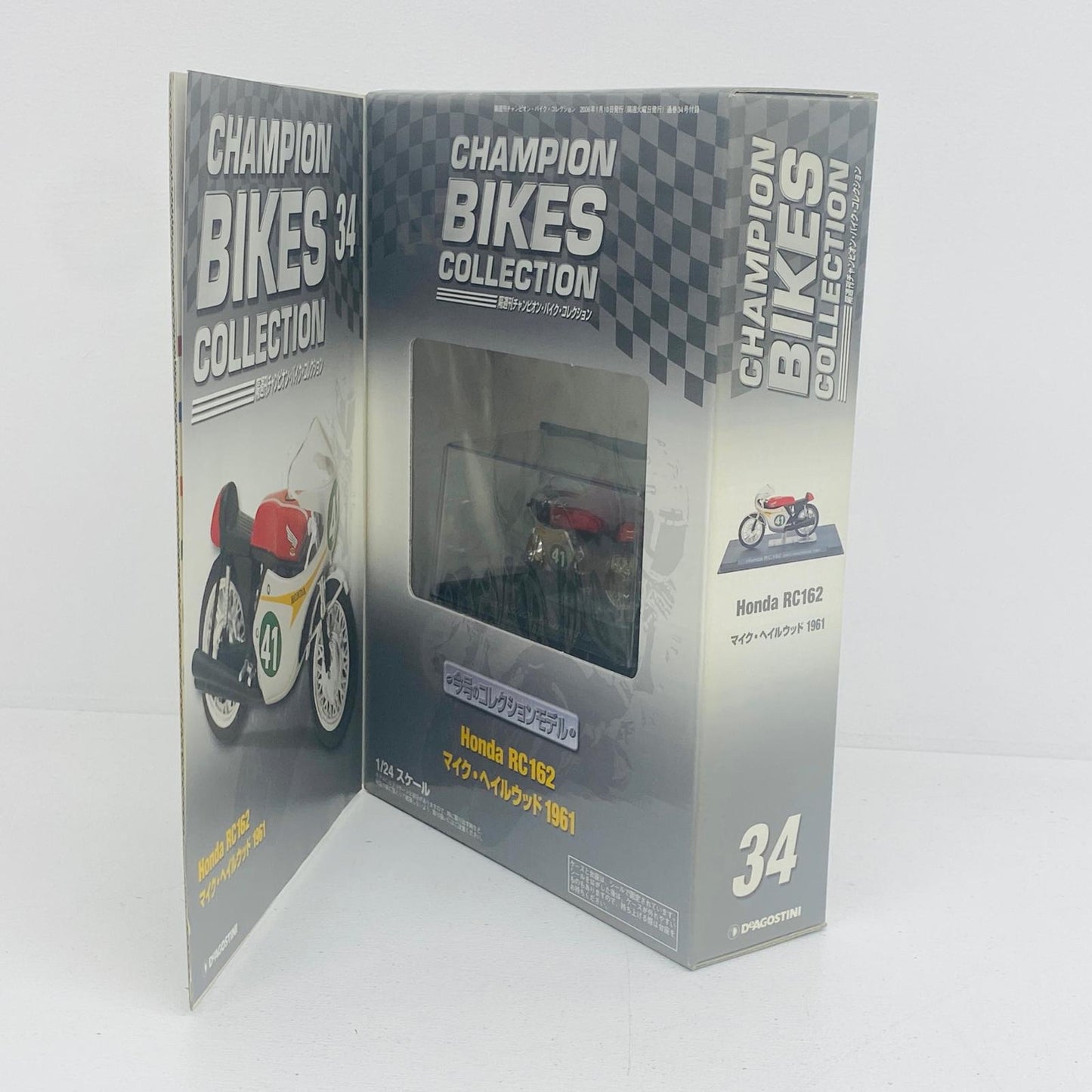 おもちゃ・玩具 [単品] 1/24 Honda RC162 MIKE HAILWOOD 1961(シルバー×レッド) 「隔週刊チャンピオン・バイク・コレクション No.34」 同梱品 Honda RC162 MIKE HAILWOOD 1961 1/24スケール【加古川物流】