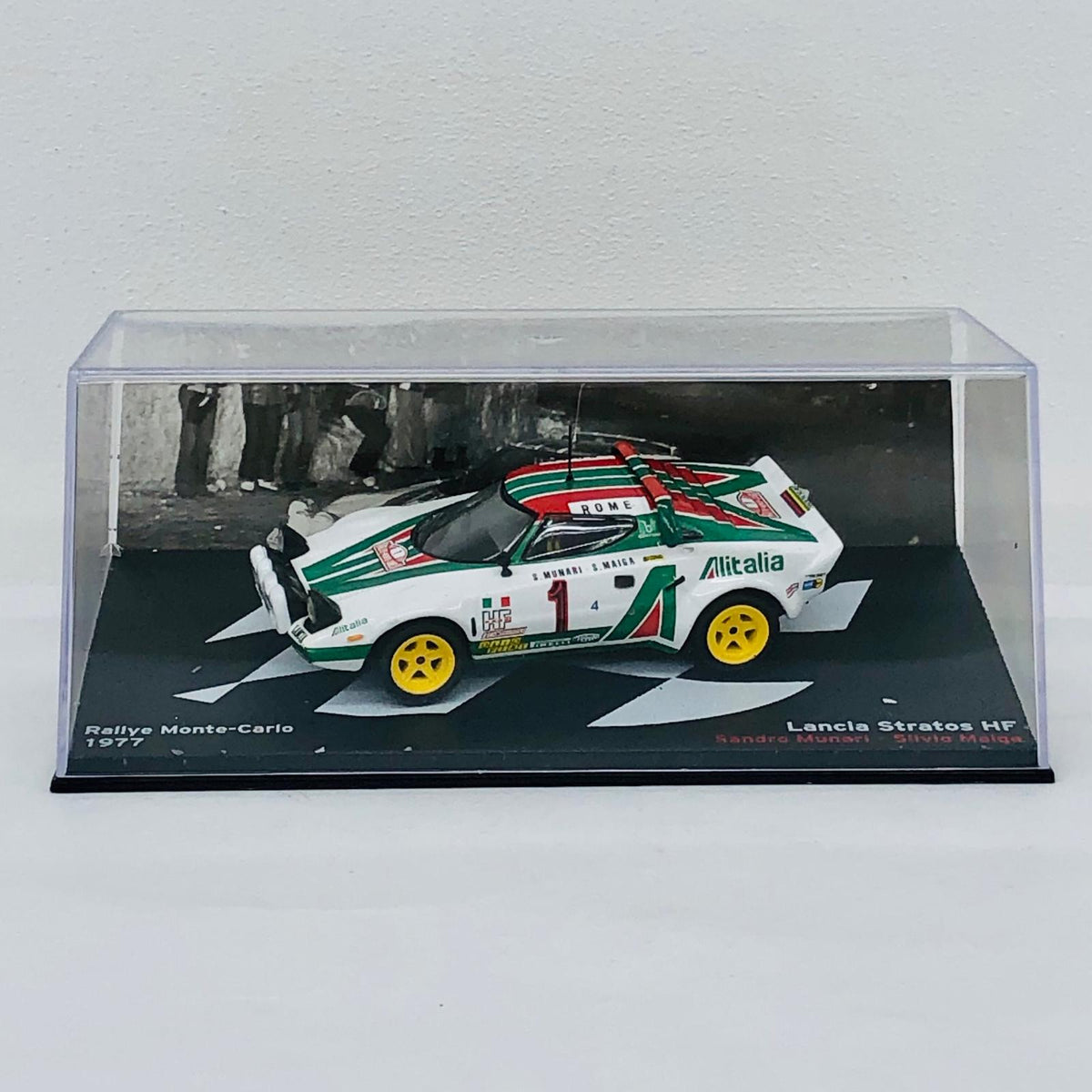 おもちゃ・玩具 [単品] 1/43 Lancia Stratos HF Rallye Monte-Carlo 1977 Alitalia #1(ホワイト×グリーン×レッド) 「ラリーカーコレクション全国版 Vol.2 2013年10月15日号」 付録 Lancia Stratos HF Rallye Monte-Carlo 1977 Alitalia 1/43スケール【加古川物流】