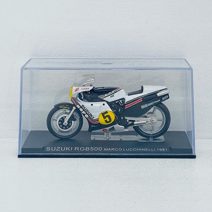 おもちゃ・玩具 [単品] 1/24 SUZUKI RGB500 #5 MARCO LUCCHINELLI(ホワイト×ブラック) 「隔週刊チャンピオン・バイク・コレクション」 同梱品 SUZUKI RGB500【加古川物流】