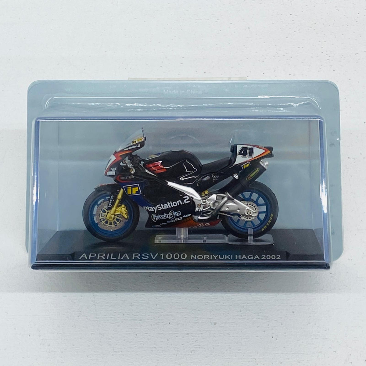 おもちゃ・玩具 [単品] 1/24 APRILIA RSV1000 NORIYUKI HAGA 2002 Playstation2 #41(ブラック×ホワイト×レッド) 「隔週刊チャンピオン・バイク・コレクション No.33」 同梱品 APRILIA RSV1000【加古川物流】