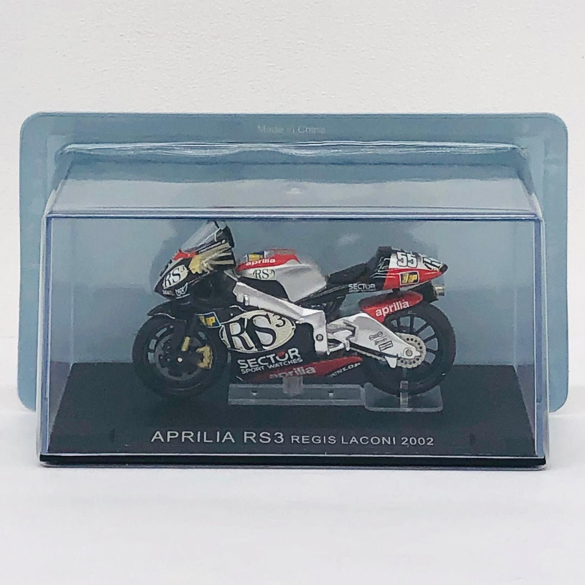 おもちゃ・玩具 [単品] 1/24 APRILIA RS3 #55 REGIS LACONI 2002(ブラック×レッド×シルバー) 「隔週刊チャンピオン・バイク・コレクション」 同梱品 APRILIA RS3 #55 REGIS LACONI 2002 1/24スケール【加古川物流】