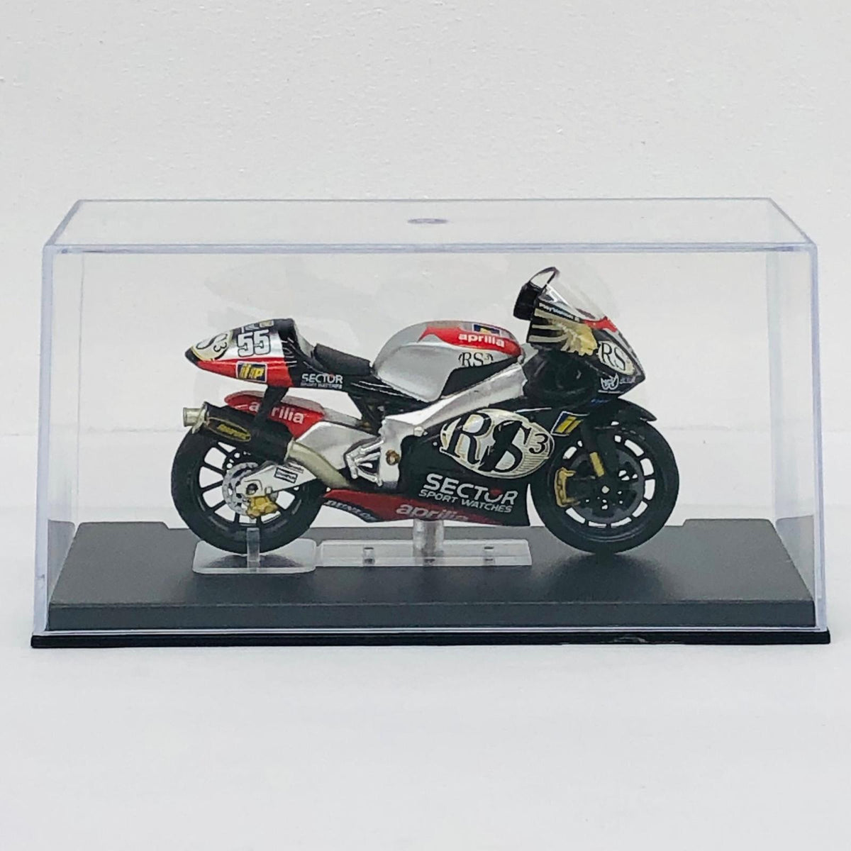 おもちゃ・玩具 [単品] 1/24 APRILIA RS3 #55 REGIS LACONI 2002(ブラック×レッド×シルバー) 「隔週刊チャンピオン・バイク・コレクション」 同梱品 APRILIA RS3 #55 REGIS LACONI 2002 1/24スケール【加古川物流】