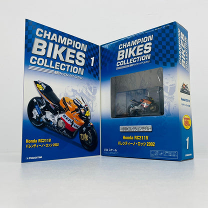 おもちゃ・玩具 1/24 Honda RC211V VALENTINO ROSSI 2002 REPSOL #46(オレンジ×ブラック) 「隔週刊 チャンピオン・バイク・コレクション vol.1」 同梱品 Honda RC211V VALENTINO ROSSI 2002 REPSOL 1/24スケール【加古川物流】