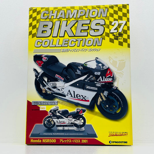 おもちゃ・玩具 [単品] 1/24 HONDA NSR500 #4 ALEX BARROS 2001(ブラック×ホワイト) 「隔週刊チャンピオン・バイク・コレクション No.27」 同梱品 HONDA NSR500 #4 ALEX BARROS 2001 1/24スケール【加古川物流】