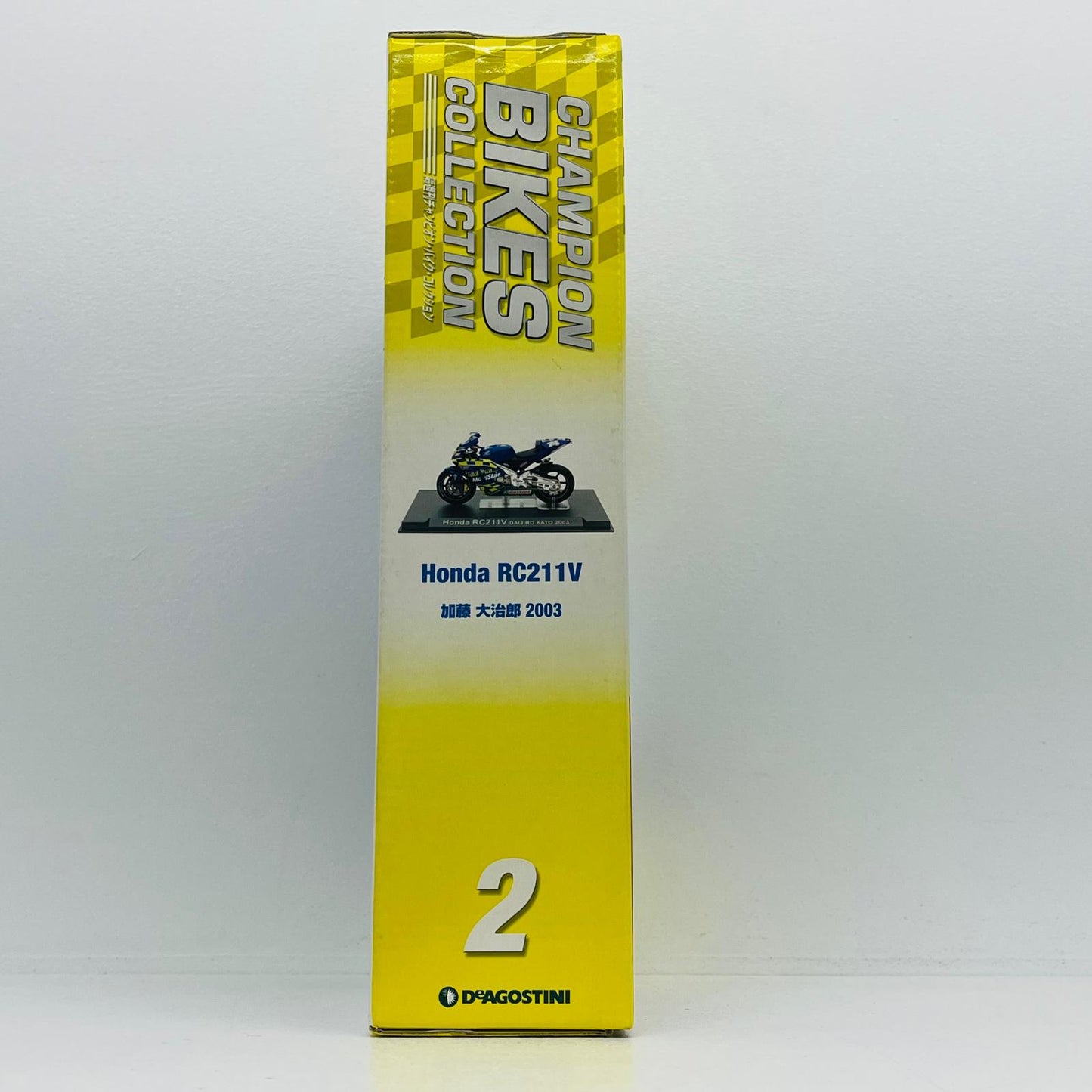 おもちゃ・玩具 [単品] 1/24 HONDA RC211V #74 DAIJIRO KATO 2003(ブルー×イエロー) 「隔週刊チャンピオン・バイク・コレクション No.2」 同梱品 HONDA RC211V #74 DAIJIRO KATO 2003 1/24スケール【加古川物流】