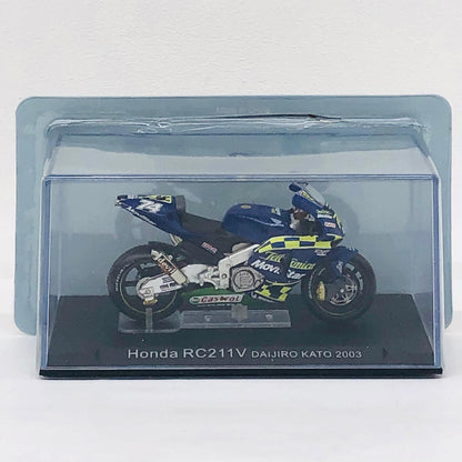 おもちゃ・玩具 [単品] 1/24 HONDA RC211V #74 DAIJIRO KATO 2003(ブルー×イエロー) 「隔週刊チャンピオン・バイク・コレクション No.2」 同梱品 HONDA RC211V #74 DAIJIRO KATO 2003 1/24スケール【加古川物流】