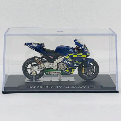 おもちゃ・玩具 [単品] 1/24 HONDA RC211V #74 DAIJIRO KATO 2003(ブルー×イエロー) 「隔週刊チャンピオン・バイク・コレクション No.2」 同梱品 HONDA RC211V #74 DAIJIRO KATO 2003 1/24スケール【加古川物流】