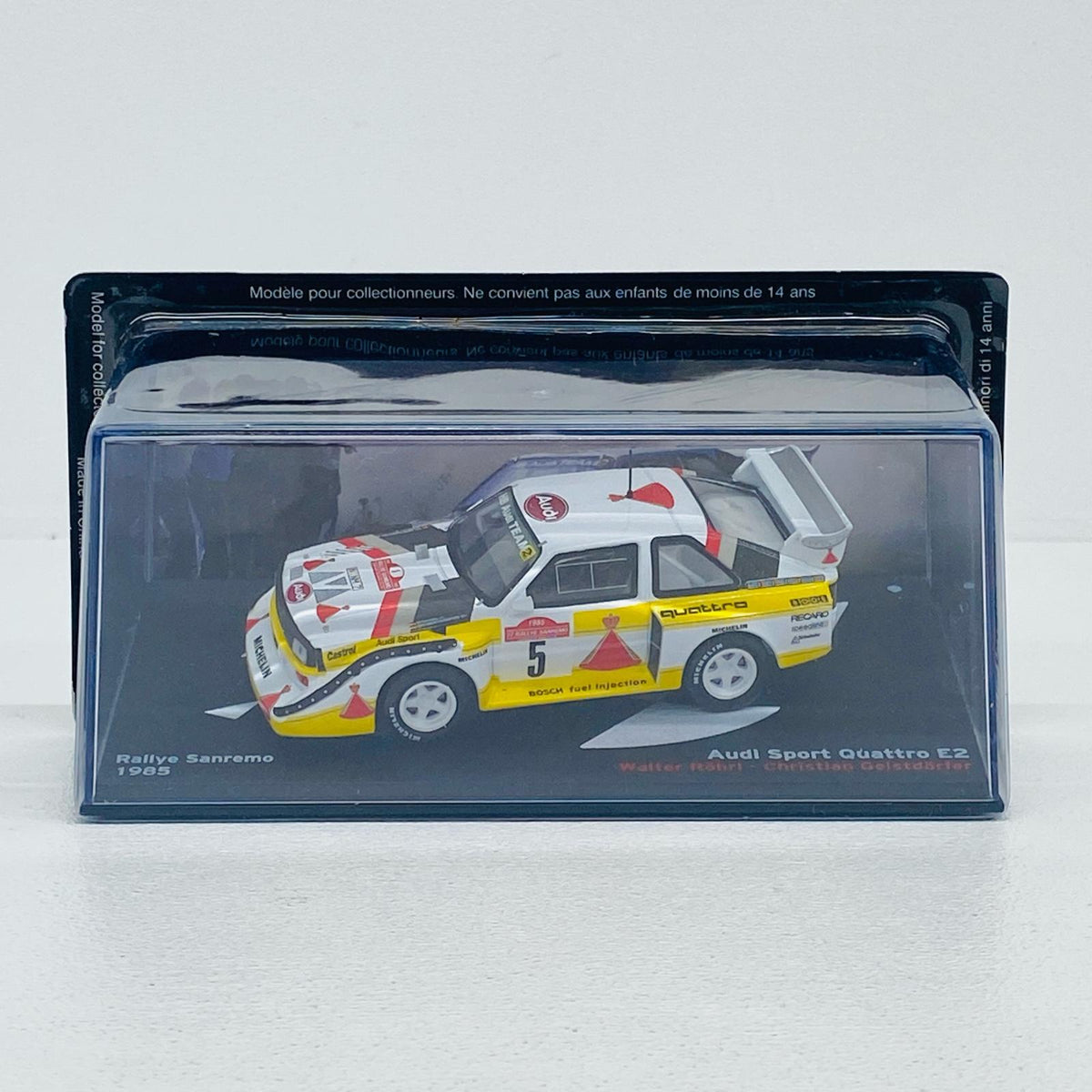 おもちゃ・玩具 [単品] 1/43 Audi Sport Quattro E2 Rallye Sanremo 1985 MICHELIN #5(ホワイト×イエロー×ブラック) 「ラリーカーコレクション」 11号同梱品 Audi Sport Quattro E2 Rallye Sanremo 1985 MICHELIN 1/43スケール【加古川物流】