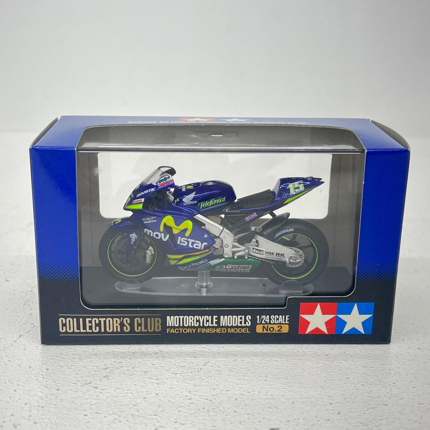 おもちゃ・玩具 1/24 Team Movistar Honda RC211V ’05 #15(ブルー×グリーン×イエロー) 「コレクターズクラブ モーターサイクルモデルズ No.2」 [26802] Team Movistar Honda RC211V ’05【加古川物流】