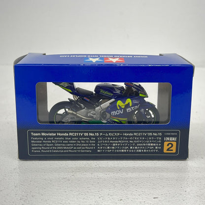 おもちゃ・玩具 1/24 Team Movistar Honda RC211V ’05 #15(ブルー×グリーン×イエロー) 「コレクターズクラブ モーターサイクルモデルズ No.2」 [26802] Team Movistar Honda RC211V ’05【加古川物流】