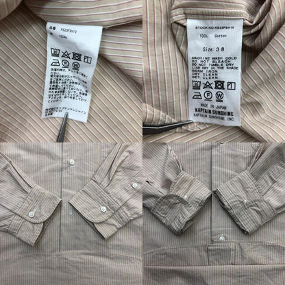 KAPTAIN SUNSHINE | キャプテンサンシャイン Cotton Semi Spread Collar Shirt 長袖シャツ ピンク サイズ：38【瀬戸大橋店】