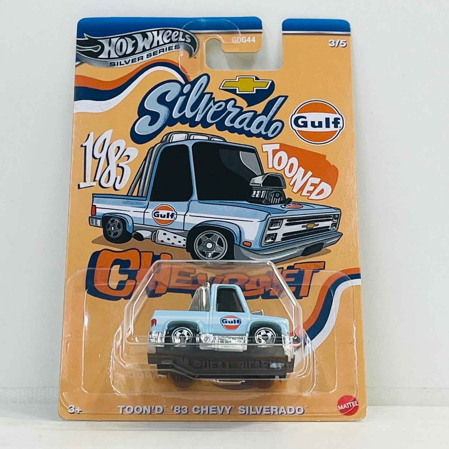 おもちゃ・玩具 1/64 トゥーンド ’83 シェビー シルバラード 「Hot Wheels テーマオートモーティブ ノッポ・ガルフレーシング」 [JCB64] トゥーンド ’83 シェビー シルバラード 1/64スケール【加古川物流】