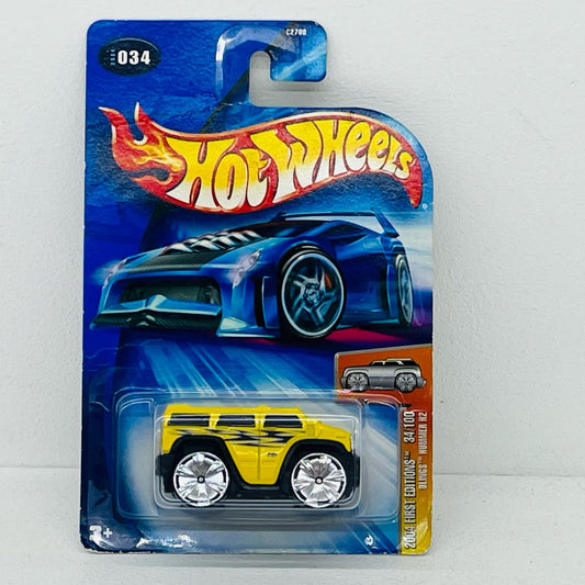 おもちゃ・玩具 1/64 BLINGS HUMMER H2(イエロー) 「Hot Wheels 2004 FIRST EDITIONS」 [C2708-0714C] BLINGS HUMMER H2(イエロー) 1/64スケール【加古川物流】