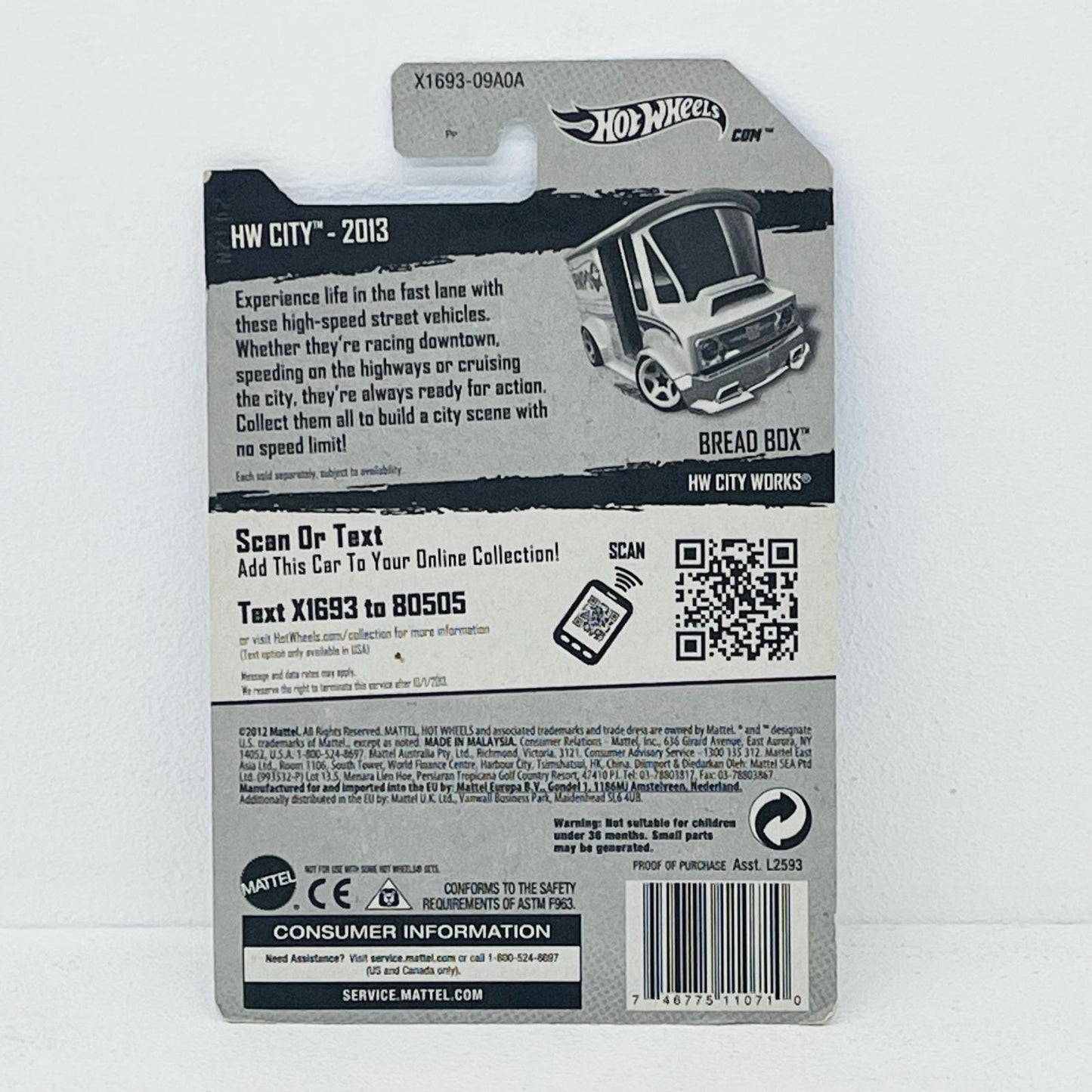 おもちゃ・玩具 [TH] 1/64 BREAD BOX(ホワイト) 「Hot WHeeLS 2012 HW CITY」 [X1693-07A3] BREAD BOX(ホワイト) 1/64スケール【加古川物流】