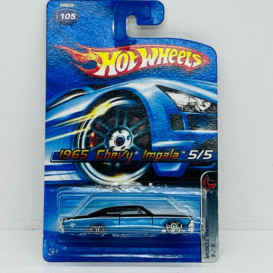 おもちゃ・玩具 1/64 1965 Chevy Impala(ブラック×ブルー×ホワイト) 「Hot Wheels MUSCLE MANIA」 [G6832] 1965 Chevy Impala(ブラック×ブルー×ホワイト) 1/64スケール【加古川物流】