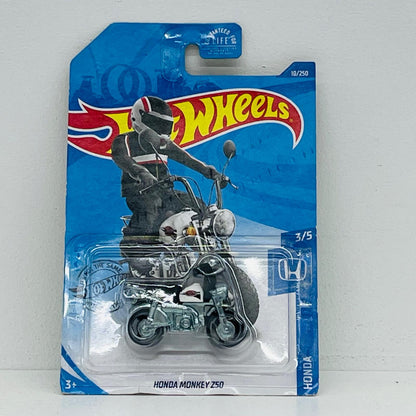 おもちゃ・玩具 1/64 HONDA MONKEY Z50(ホワイト×ブラック) 「Hot Wheels HONDA」 [GHF51] HONDA MONKEY Z50 1/64スケール【加古川物流】