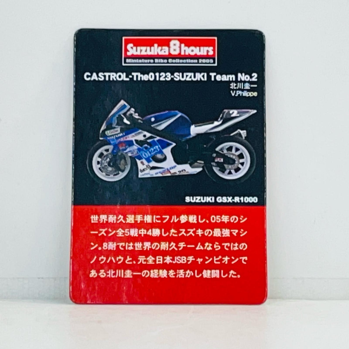 おもちゃ・玩具 1/32 SUZUKI GSX-R1000 CASTROL -The0123- SUZUKI Team No.2 「2005鈴鹿8時間耐久ロードレースマシンシリーズ」 SUZUKI GSX-R1000 CASTROL -The0123- SUZUKI Team No.2 1/32スケール【加古川物流】