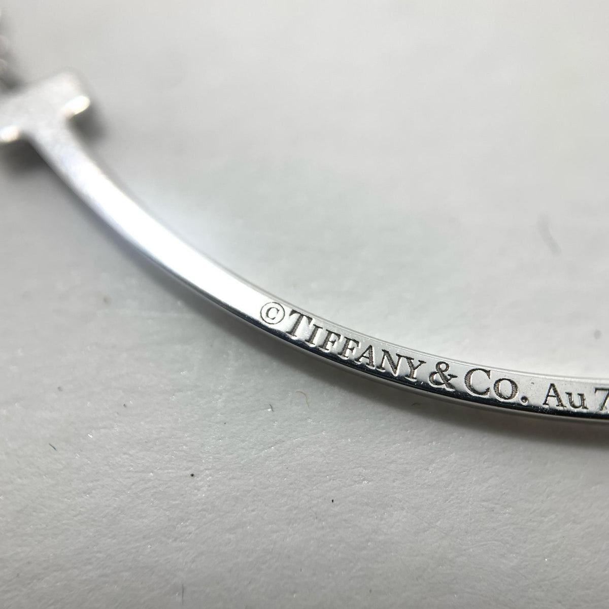 Tiffany&co | ティファニー ティファニーT スマイルペンダント スモール メレダイヤ　K18WG ネックレス シルバー【瀬戸大橋店】