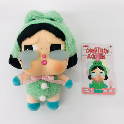 ぬいぐるみ WHAT A FROG「CRYBABY Crying Again シリーズビニールフェイスぬいぐるみ」 POPMART WHAT A FROG CRYBABY Crying Again シリーズビニールフェイスぬいぐるみ【加古川物流】