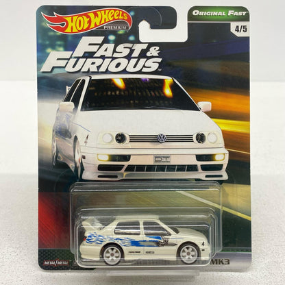 おもちゃ・玩具 1/64VolkswagenJettaMK3(ホワイト×ブルー)「HotWheelsワイルド・スピード」[GBW85] VolkswagenJettaMK3 1/64スケール【加古川物流】