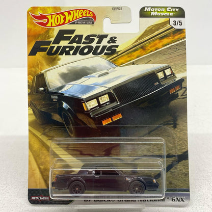 おもちゃ・玩具 1/64’87BuickGrandNationalGNX「HotWheelsワイルド・スピード-MOTORCITYMUSCLE」[GJR71] 87BuickGrandNationalGNX 1/64スケール【加古川物流】