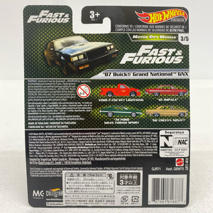 おもちゃ・玩具 1/64’87BuickGrandNationalGNX「HotWheelsワイルド・スピード-MOTORCITYMUSCLE」[GJR71] 87BuickGrandNationalGNX 1/64スケール【加古川物流】
